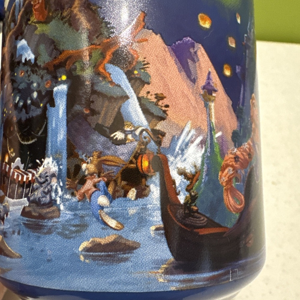 Walt Disney World Parks Blue Mug Little Mermaid, Tangled, Snow White Icons Rides - Picture 4 of 14